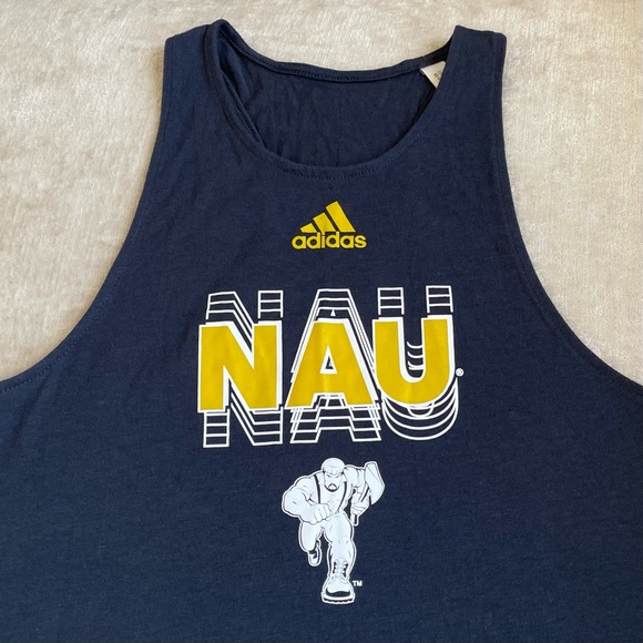 Adidas NAU Northern Arizona University Women’s Tank Top Navy White & Yellow EUC - Picture 3 of 4